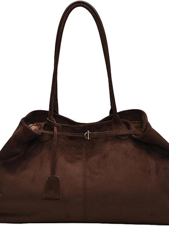 Handbags - Suede Purses for Women 2025 Fall Trendy Slouchy Shoulder Bag Suede Handbags Vint